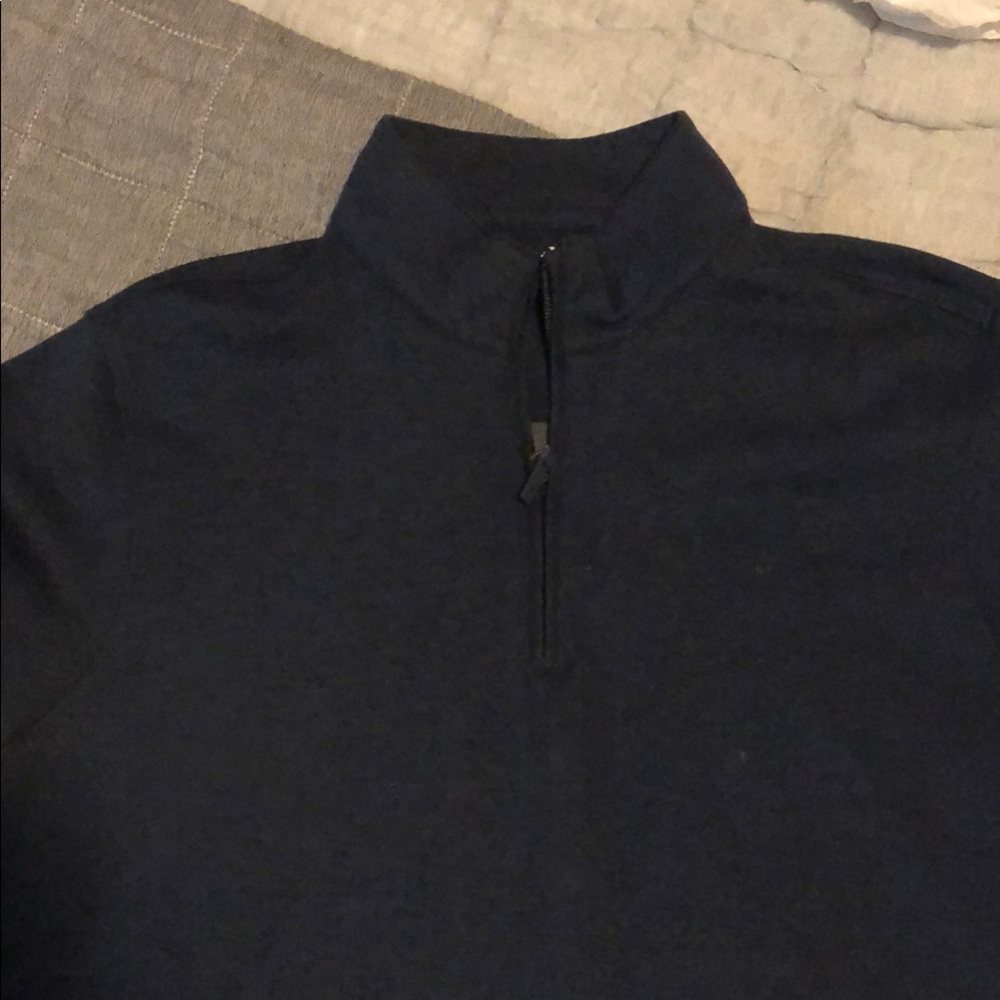 Mizzen+Main Blue Zip Up Sweater with Smooth Texture